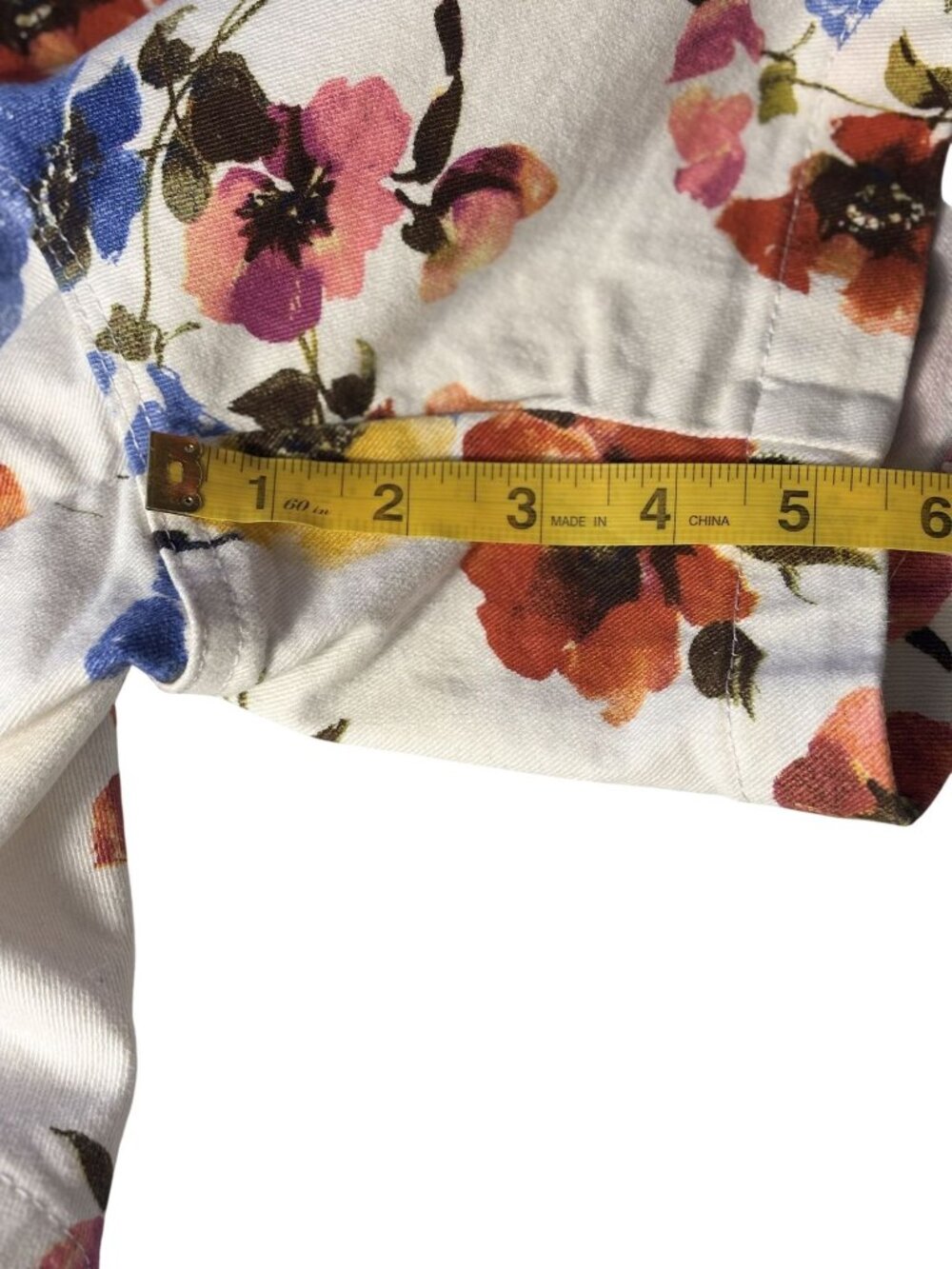 Vintage White Dream Garden High-Rise Stretch Cotton Shorts Size 10 (Amanda) - Picture 6 of 11